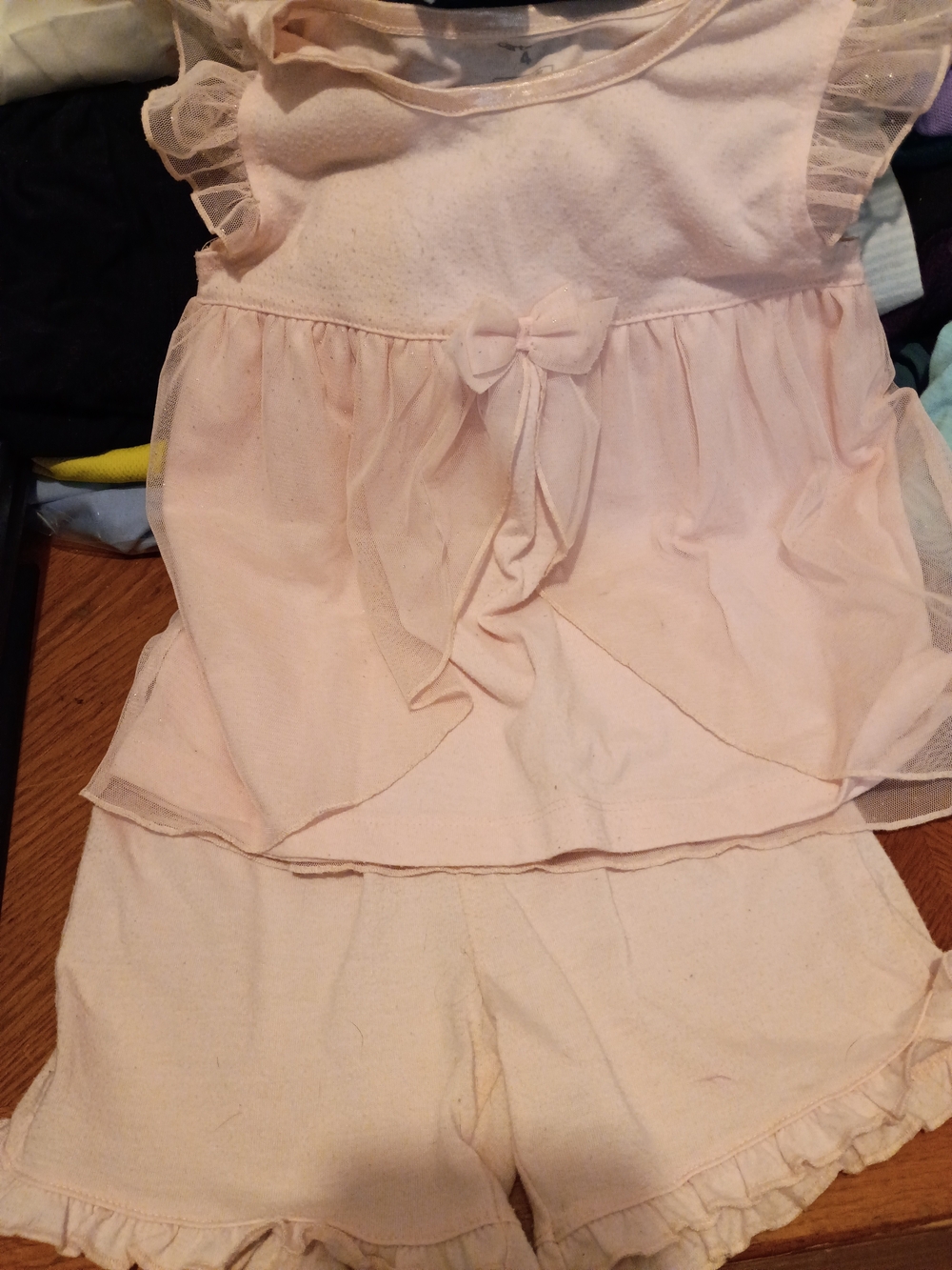 Carter's Light Pink Ruffled Two-Piece Pajama Set